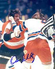 Dave Schultz Signed Penguins 16x20 Photo Inscribed The Hammer (Schultz)